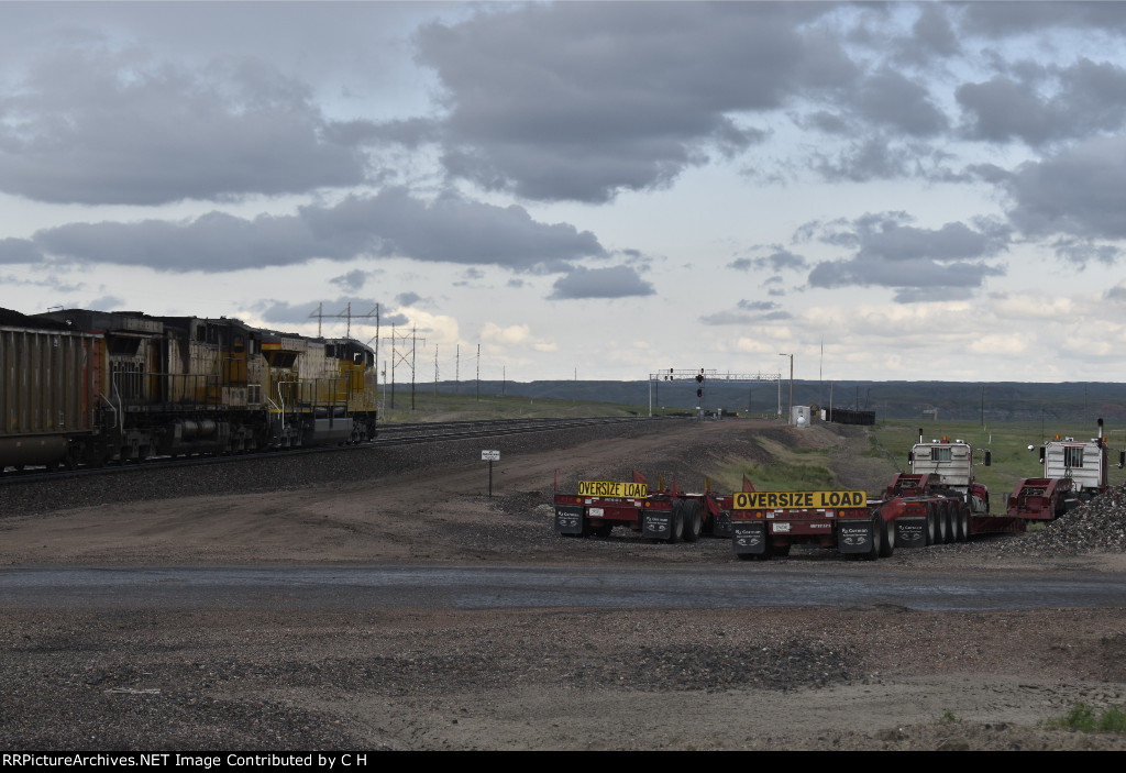 UP 6946/6725 near the wreckage sight from a recent tornado